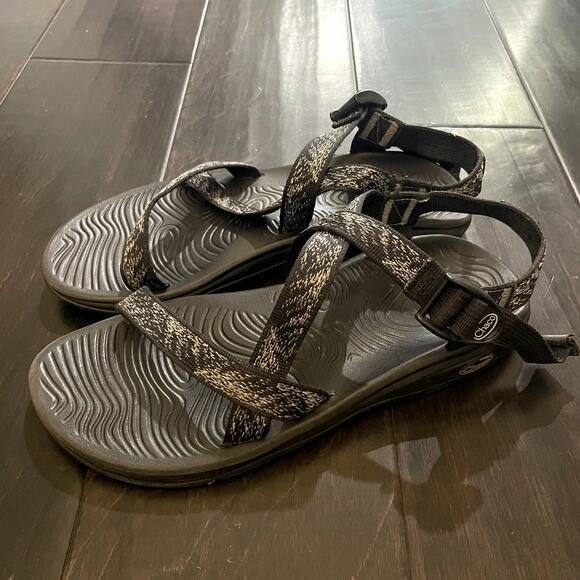 Chacos Z Cloud Sandals Gray Black Hiking Outdoor Water Sandal Women's Size 10 - Picture 1 of 5